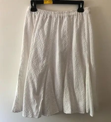 Textured White Midi Skirt Size M