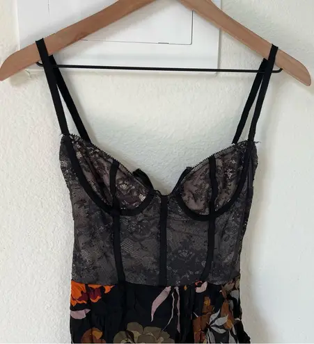 Katie May Revolve Take a Sip Midi Dress in Black 70's Floral