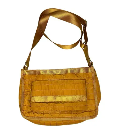 Orange & Gold Over the Shoulder Bag – Front & Back Pockets – Medium Tote Purse