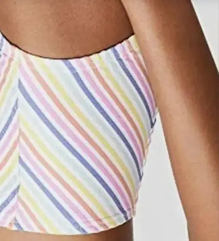 Kate Spade New York High Waist Bikini in Beach Stripe Seersucker Size Medium