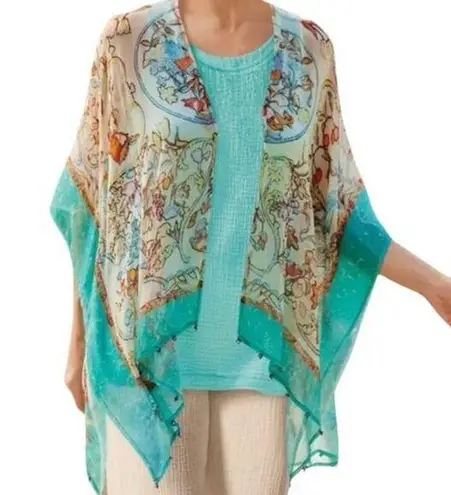 Soft Surroundings Women’s Eloise Floral Open Front Kimono Size S/M