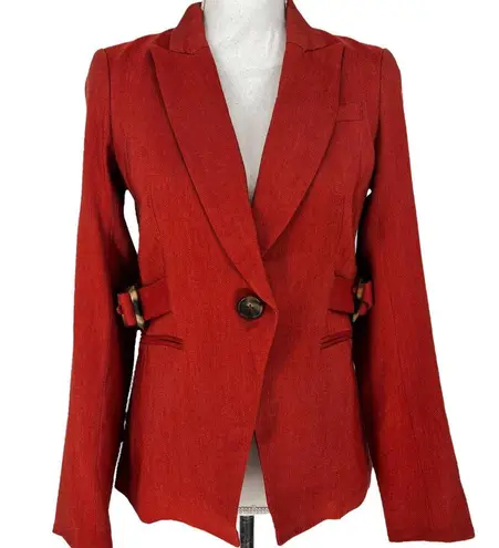 Veronica Beard Baltazar Linen Peplum Dickey Jacket In Clay