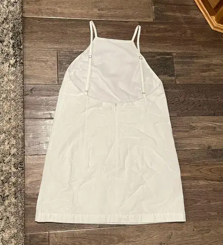 ZARA White Linen Blend High Neck Mini Dress Size Small