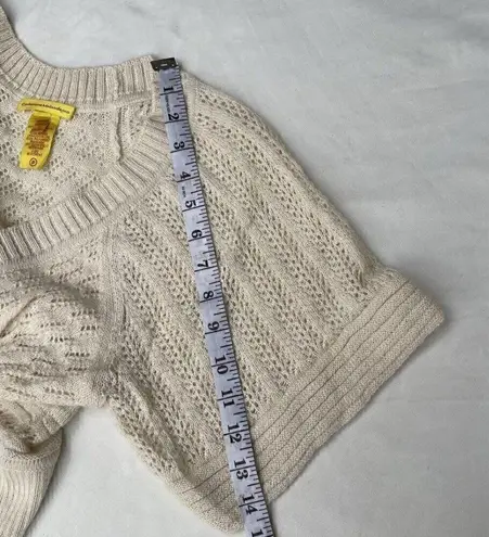 Catherine Malandrino 100% Baby ALPACA Cream Embroidered Vintage Button Top Sz S