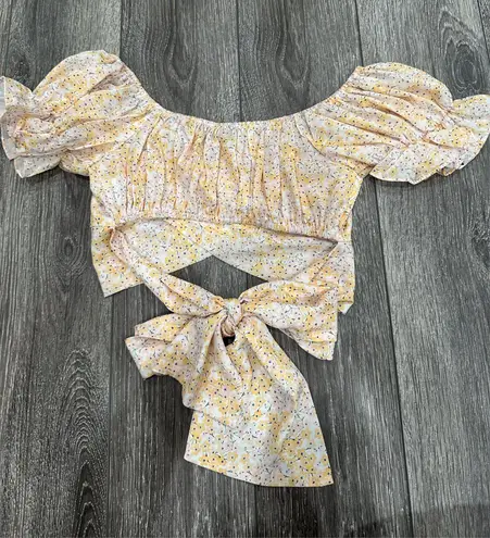 White Fox Boutique Floral Cropped  Top 