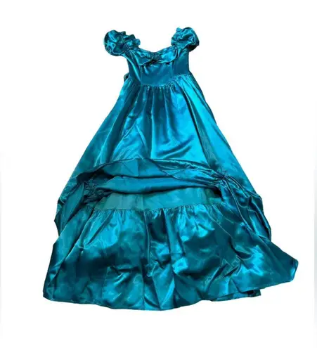 Gunne Sax 1960s Romantic Renaissance Bridal Collection Tooled Satin Dress