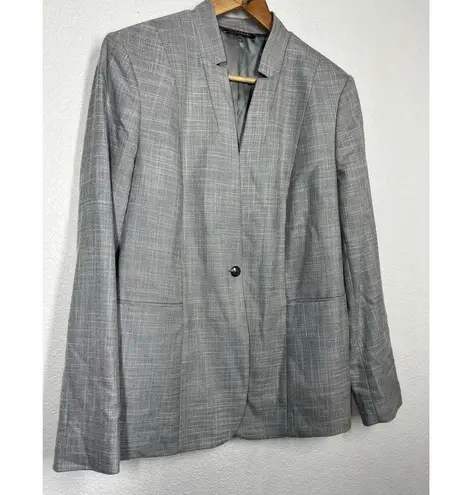 T Tahari Adara Blazer Jacket Womens Size 12 Black White One Button