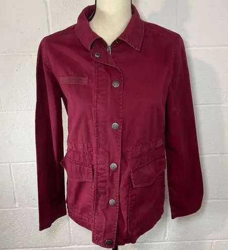 Abound Nordstrom Burgundy Zip Up Utility Jacket