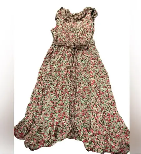 Monsoon Pink Floral Ruffle Viscose Romantic
Midi dress size 12