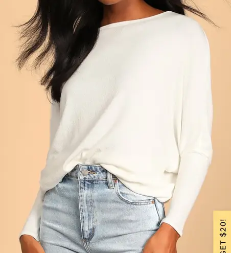 Lulus Basic Verla dolman sweater top White