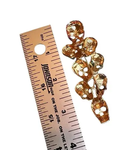 Rainbow Skull Rhinestone Statement Brooch Pin