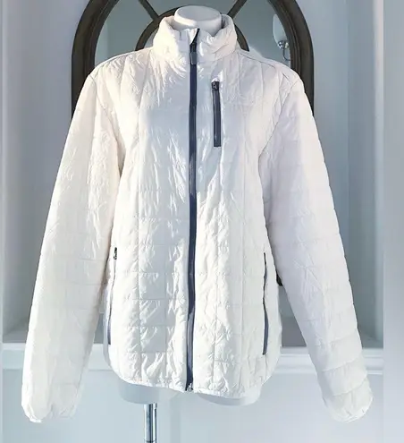 Microsoft Rainier PrimaLoft Eco Full Zip Jacket w/Concealed Stowaway Hood Size M White Size M
