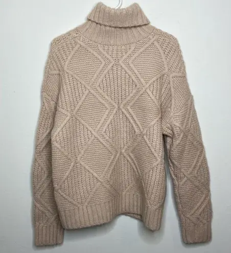 Caslon  Women’s Tan Chunky Cable Knit Turtleneck Sweater Size Medium NWT