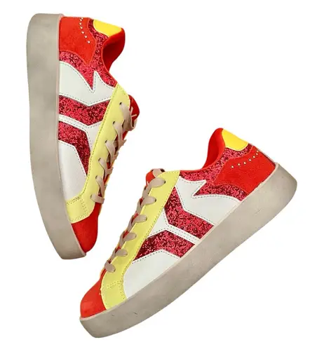 Culture of Brave COB Wing Play Hi Star Glitter Platform Sneakers Size 8 8.5 Red