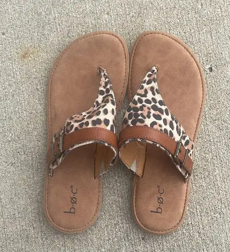 B.O.C. Sandal Mya Womens Animal Print Thong Flat New Sz 9M