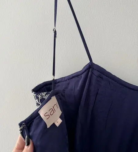 SANI Purple Anjali Metallic Embroidered Anarkali with Dupatta L Size L