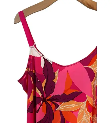 Lilac + London Chemise Sleep Top Womens XL Tropical Floral Sleeveless Soft Satin