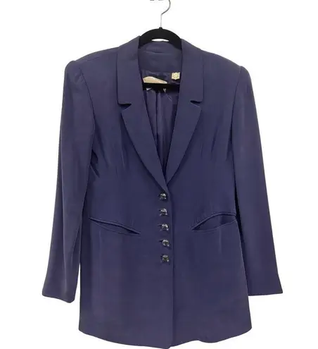 Dana Buchman Blazer Jacket Periwinkle Purple Women's Sz 6 W/ Glass Button