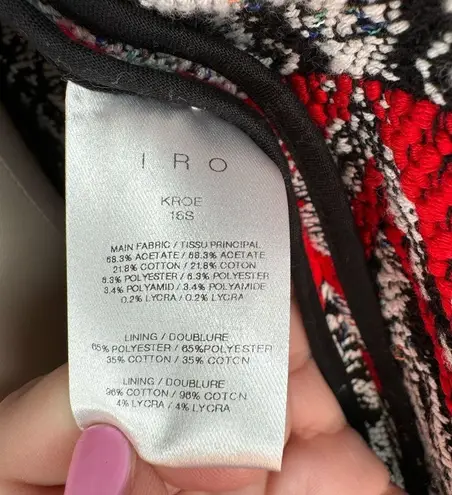 IRO Kroe Paris Tweed Jacquard Jacket Size 36 Small