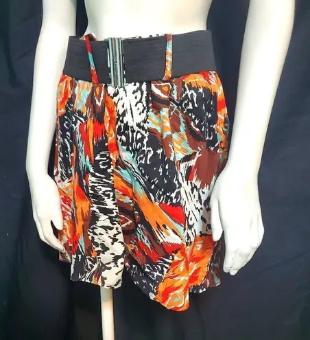 Tracy Evans Multicolored Tribal Print Skirt & Belt
