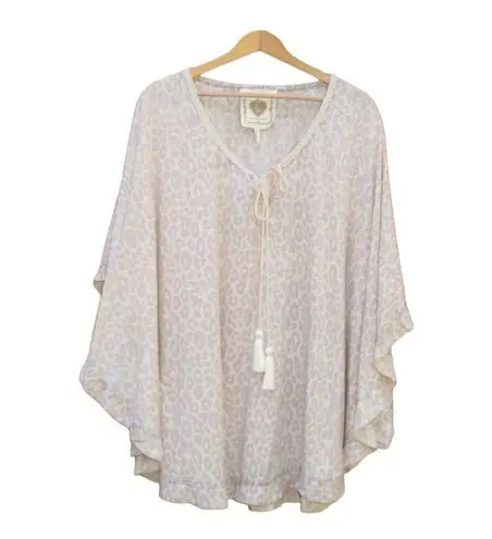 Z & L Europe Cheetah Print Tassel Boho Cover Up Top S M L XL One Size Gray Size undefined