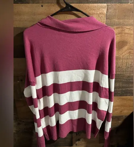 Joseph  A Pink and White Striped Sweater