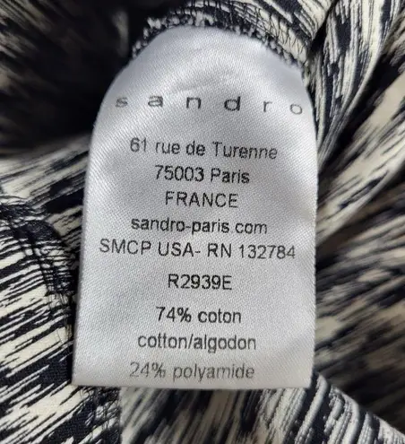 Sandro Sleeveless Round Neckline Open Back Mini Dress in Heather Grey/Black