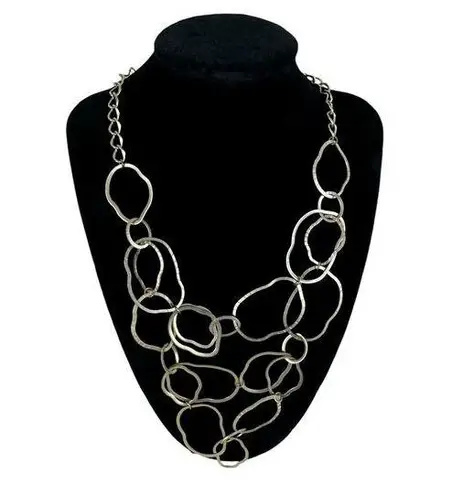 Coldwater Creek Multi Layer Gold Tone Chain Link Evening Formal Wear Necklace