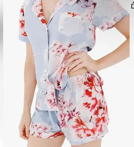 PLUM PRETTY SUGAR Oceane Lulls The Billows Blue Floral Lounge Set Size Small