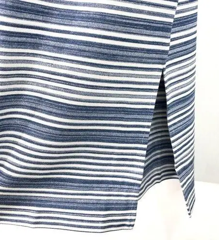 LYSSÉ New Lysse Stripe Knit Mulholland Midi Side Slit Sleeveless Tank Dress Blue