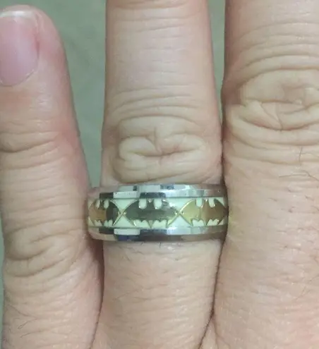 Glow in The Dark Gold Batman Ring
