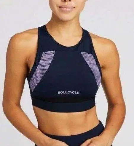 Lilybod Soul Cycle Navy Blue Purple Racerback Sports Bra