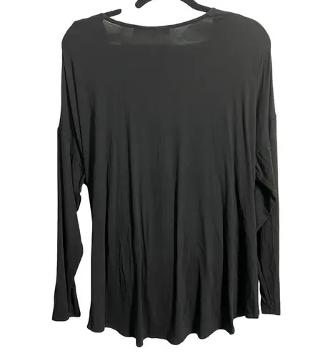 Three Bird Nest M Cross Front Long Sleeve Blouse Boho Casual Boutique with Tags Black Size M