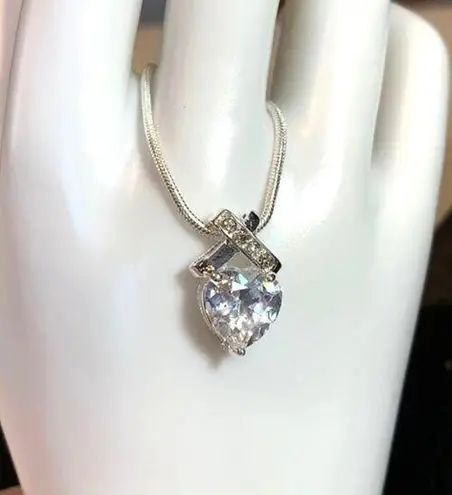 Swarovski Elements Infinity Heart Pendant on Silver Chain Necklace