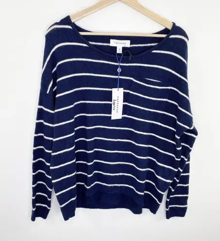 Popsugar Sailor Blue Striped Round Neck Knit Sweater Women's Size Small S NWT - Image 1