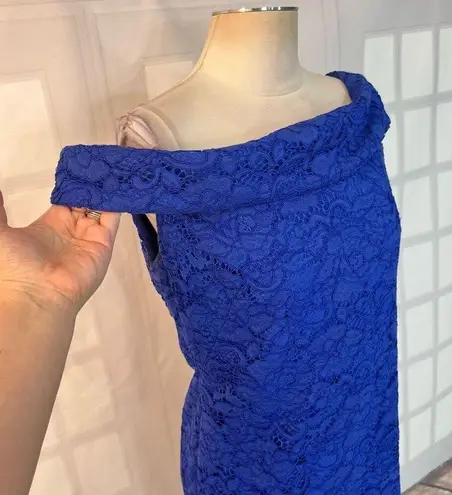 Ralph Lauren Lauren  NWT blue lace off the shoulder cocktail dress size 8