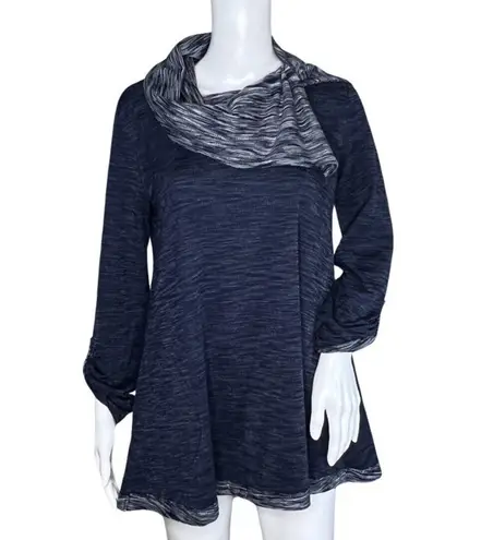 Soft Surroundings Sweater Women Small Blue Weekending Cowl Pullover Tunic Casual