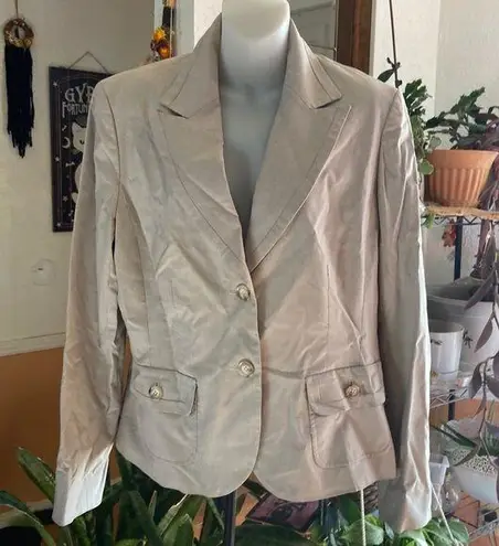 Nine West  Brown/White Stripe Button Down Blazer Size 14