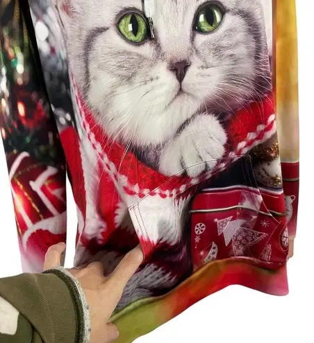 Nain Santa Kitties Ugly Christmas Graphic Sweater Hoodie Size Large/XL