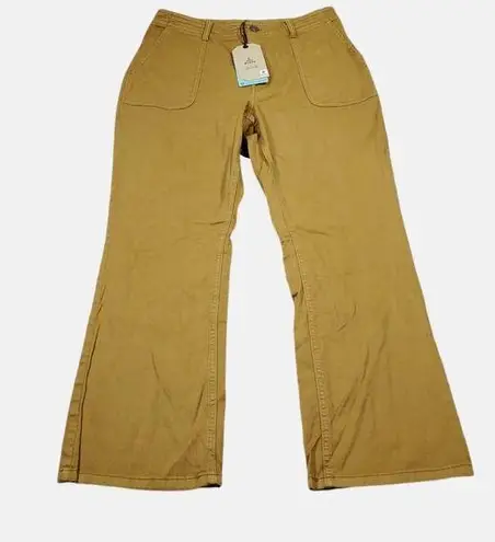 prAna  Sancho Slim Chino Pants Women's Size 10 Brown Yellow Organic Cotton