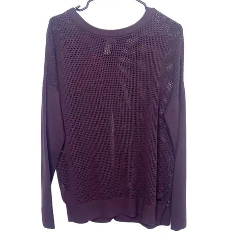 Sweaty Betty  Womens Open Back Open Knit Sweater Purple Size large N