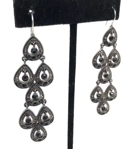 Gunmetal chandelier statement fashion earrings
