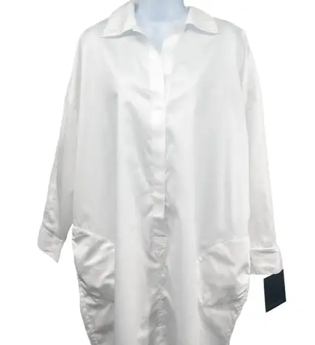 Norma Kamali Super Oversized T-Shirt Shirt Dress White Cotton XS