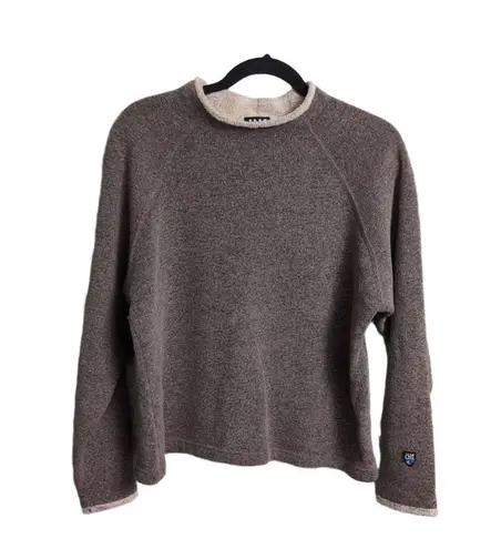 KÜHL Brown Grey Melange Mock Neck Alfpaca Outdoor Performance Sweater Fleece L Size L