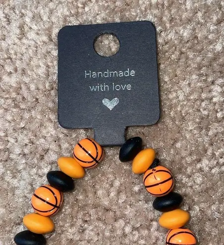 Baseball Bead Bracelet Wrist Keychain Leather Tassel Key Ring Bag Accessories