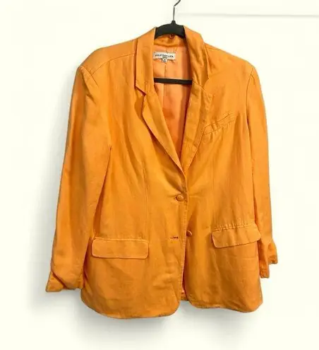 Ashley Parker x RTR stunning bold orange 2 button blazer linen blend Medium
