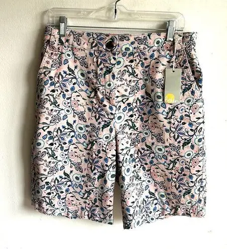 Bermuda Boden Floral Paisley Print High Waist  Lavender Shorts Size 8 NWT