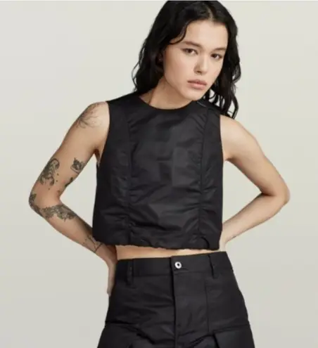 G-Star MA-1 Cropped Sleeveless Padded Top – Dark Black – XS (NWT)