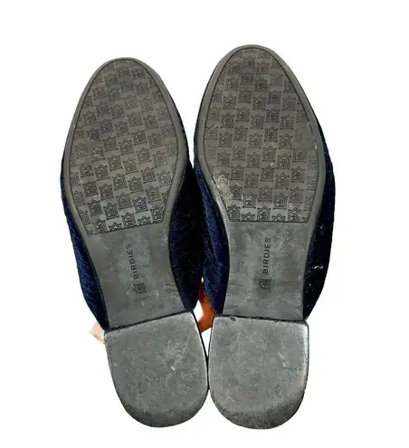 Birdies  The Phoebe Velvet Loafer Mules in Navy