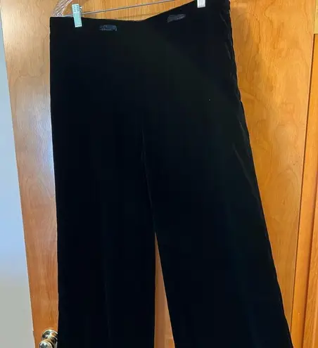 Giorgio Armani Womens Silk Rayon Blend Wide Leg Pants Black Velvet NWT Size 46